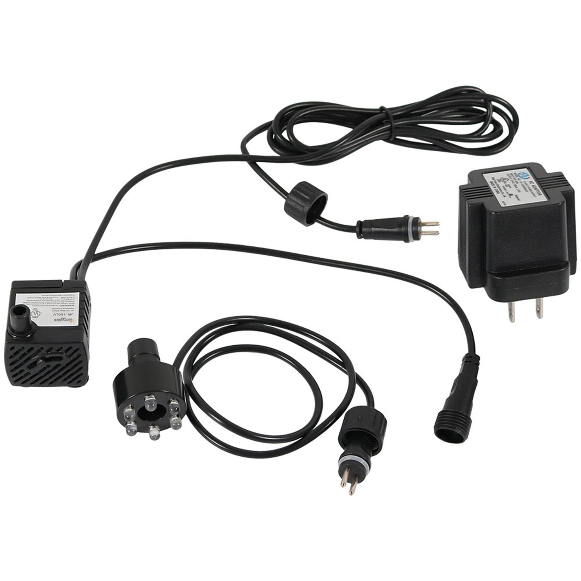 Sunnydaze Decor, Electric Fountain Pump with White LED Lights, Volts 12 Model# JR-150 6LED-W